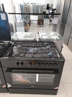 Cuisinière 5 feux Haier dimension 90×60 inox noire full option