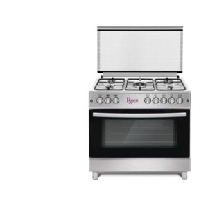 Cuisinière 5 feux Roch 90×60 inox Allumage électrique