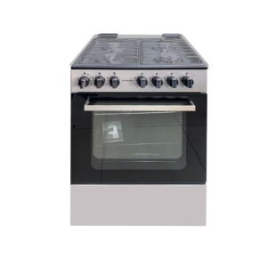 CUISINIERE ENDURO 4FEUX 6X60 A GAZ 2BOUTTONS CONTROLE ALLUMAGE ELECTRIQUE GRIS AFS6040G
