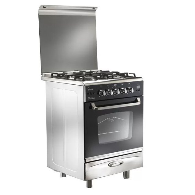 CUISINIERE UNIONAIRE 4FEUX 60X60 FULL OPTION INOX
