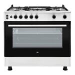 Cuisinière Beko 5 feux inox avec tourne broche 90×60