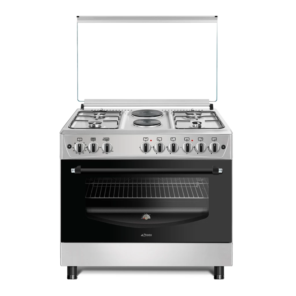 Cuisinière ASTECH 90X60 6 Feu 4F gaz 2F Electrique