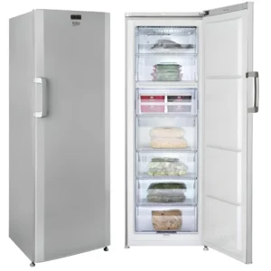 Congélateur Vertical BEKO 250L NoFrost 7 Tiroirs – Inox Silencieux Classe A+