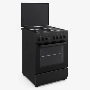 Cuisinière Enduro AFS6004EEBIT – 4 Feux Électriques + Four Ventilé Tourbo – 60×60 cm – Noir