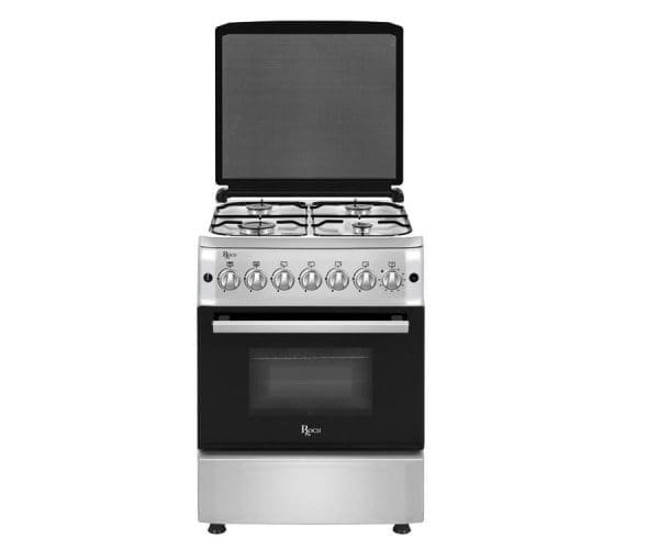 Cuisinière à gaz électrique Inox 4 feux Roch
