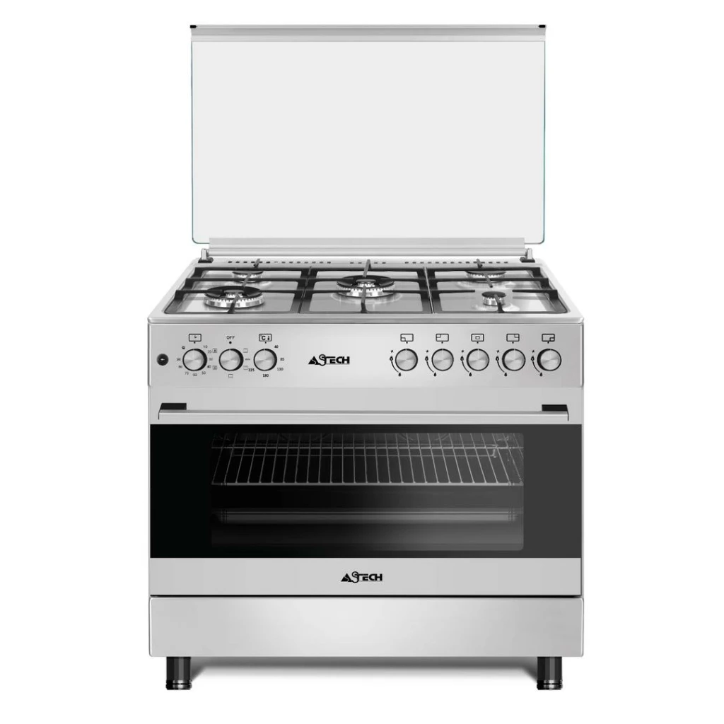 Cuisinière Astech dimension 90×60 5 Feux Full Option Ventilo + Four Elect CK97MS