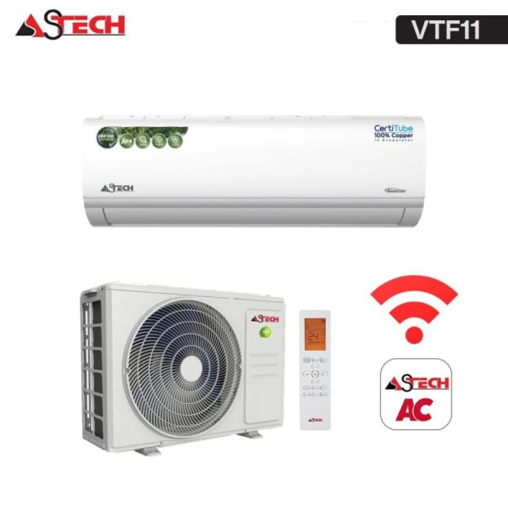 Climatiseur SPLIT ASTECH 18VTF111 – 18000BTU INVERTER + GAZ R410 – 2.5CV
